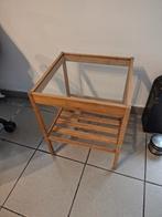 Deux tables de chevet IKEA Nesna Verre et Bambou, Maison & Meubles, Moins de 55 cm, Moins de 45 cm, Enlèvement, Utilisé