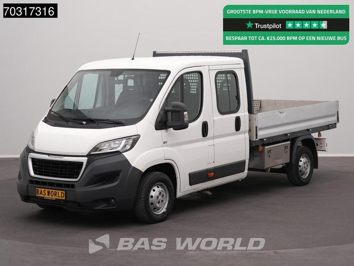 Peugeot Boxer 130pk Dubbel Cabine Open Laadbak Trekhaak Prit, Auto's, Bestelwagens en Lichte vracht, Bedrijf, Te koop, Centrale vergrendeling