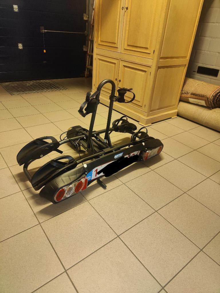 Fietsenrek (2 elektrische fietsen) Mottez, Autos : Divers, Porte-vélos, Support d'attelage, 2 vélos, Comme neuf, Enlèvement