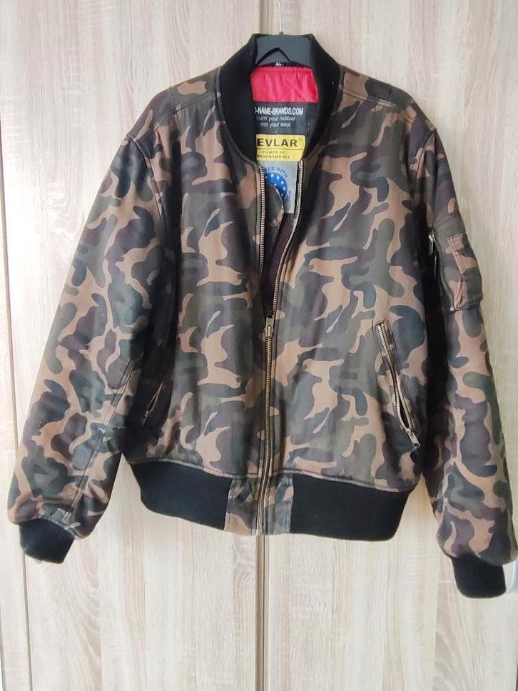 Kevlar beschermende jas „Bomber style” _ maat BE = XL), Motoren, Kleding | Motorkleding, Jas | textiel, Dames, Heren, Tweedehands