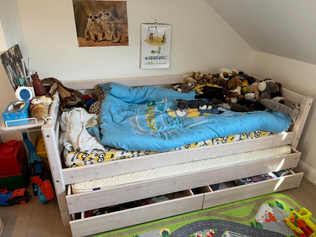 Flexa - lit gigogne avec rangements !, Enfants & Bébés, Chambre d'enfant | Lits, Comme neuf, Matelas, Enlèvement