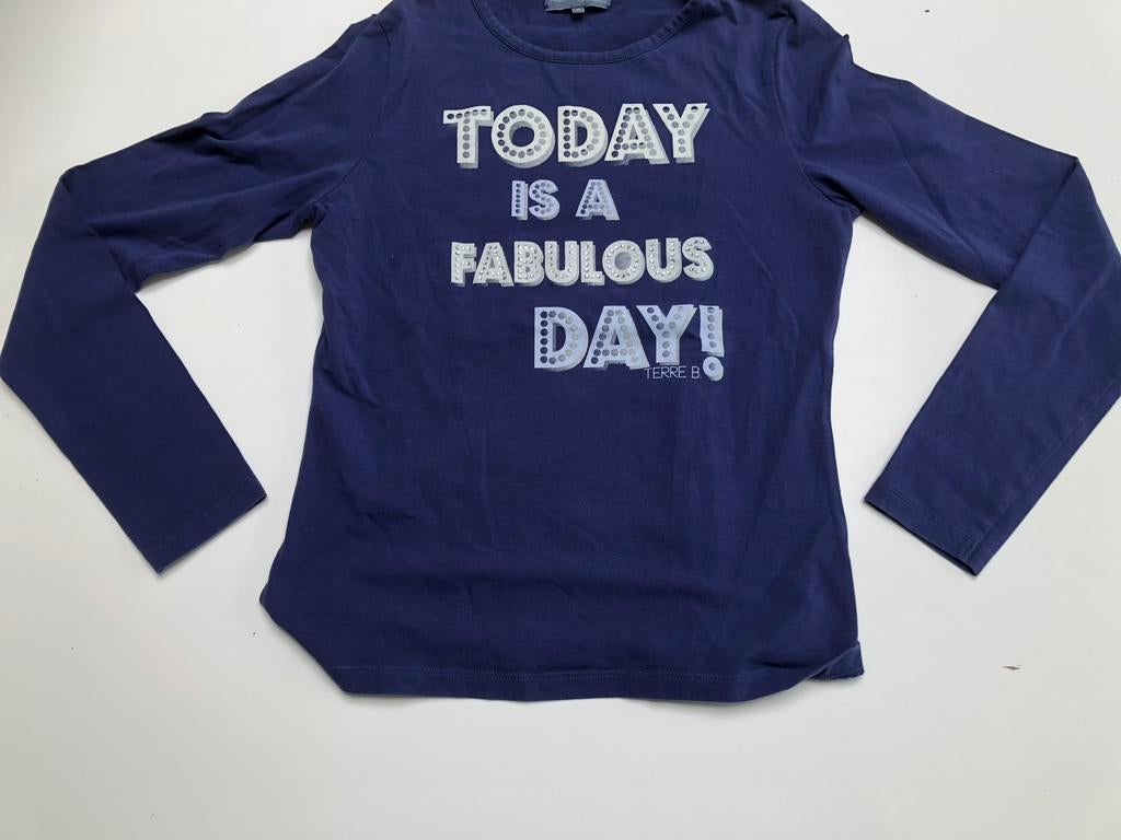 Longsleeve Terre Bleue maat M kids (+/- 10 jaar), Kinderen en Baby's, Kinderkleding | Maat 128, Ophalen of Verzenden, Zo goed als nieuw