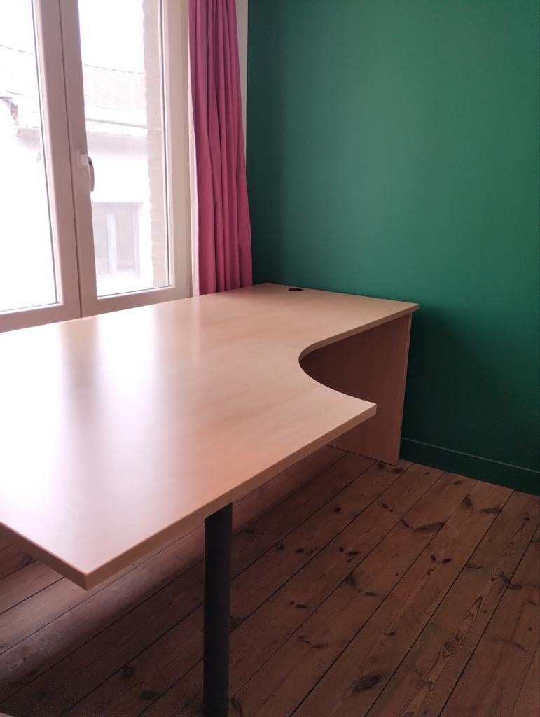 Groot bureau in licht hout, Huis en Inrichting, Ophalen, Hout