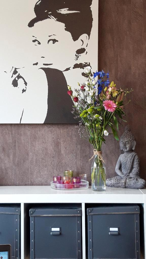 Audrey Hepburn canvas IKEA 90x90cm, Antiek en Kunst, Kunst | Schilderijen | Modern, Ophalen