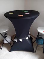 Hoge staantafel met hoes en 2 barkrukken nieuw, Ophalen