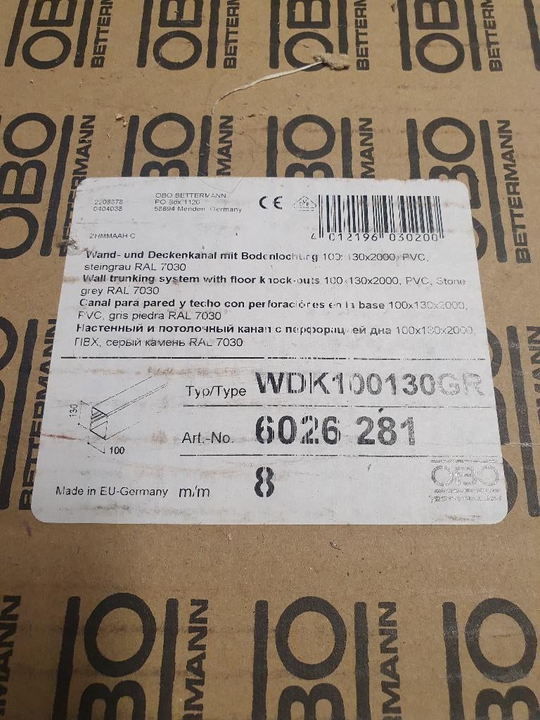 2 stuks OBO kabelgoot van 2000x130x100mm, Ophalen, Nieuw, Overige typen