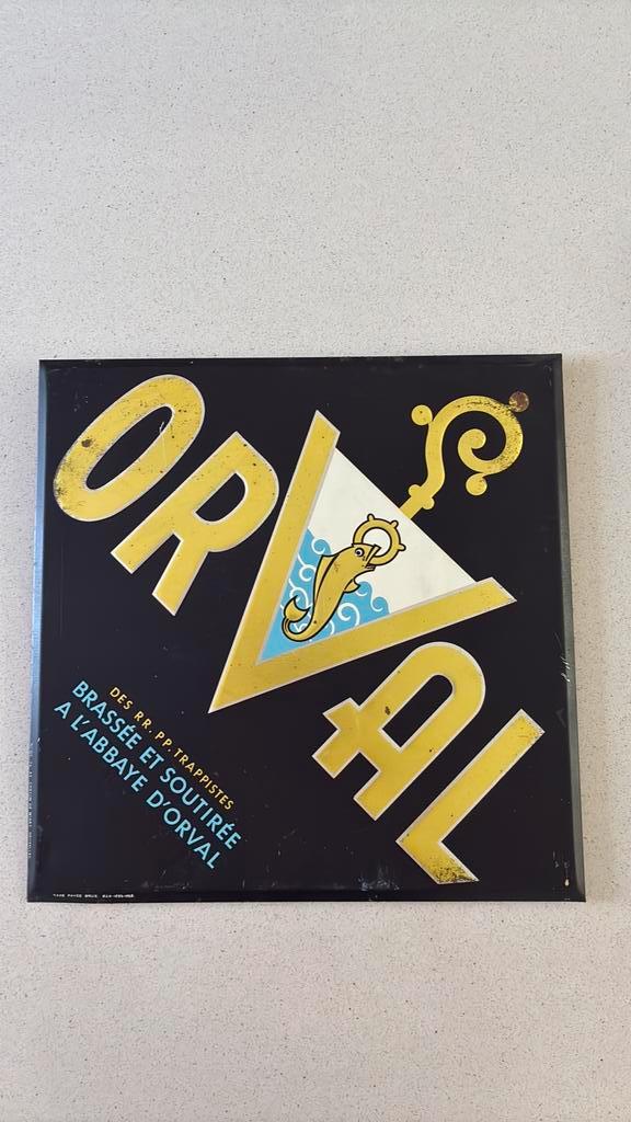 Panneau d'affichage Orval 33x33, Collections, Marques & Objets publicitaires, Panneau publicitaire, Enlèvement