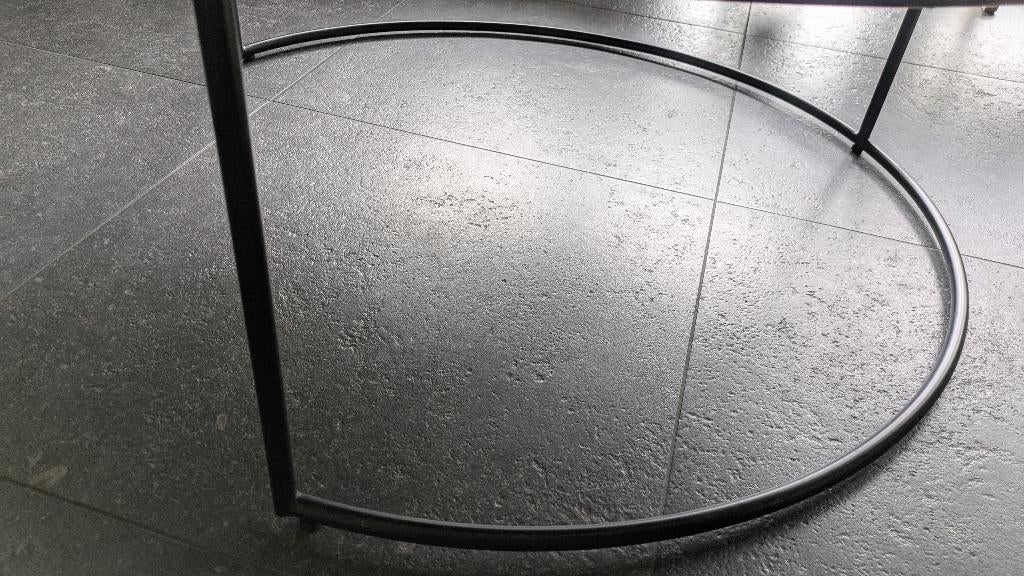 Zwarte salontafel, Ophalen, 50 tot 100 cm, Rond, 50 tot 100 cm
