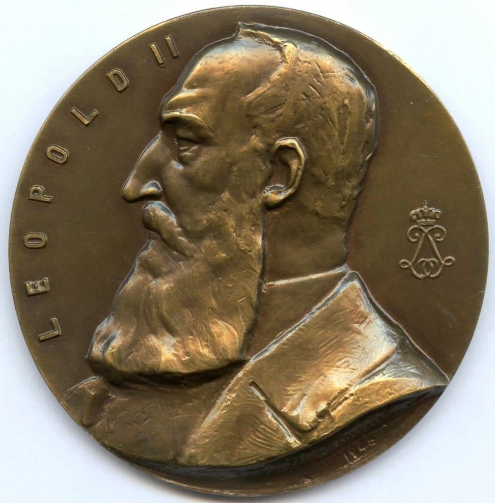 Medaille Leopold II , veteranen Congo " Épreuve d'auteur", Ophalen of Verzenden, Brons