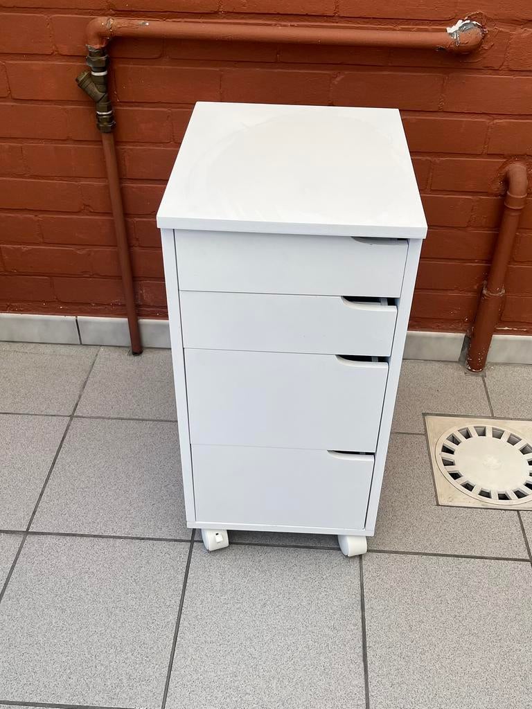 Commode blanche à 4 tiroirs, Maison & Meubles, 3 ou 4 tiroirs, 25 à 50 cm, Moins de 100 cm, Synthétique