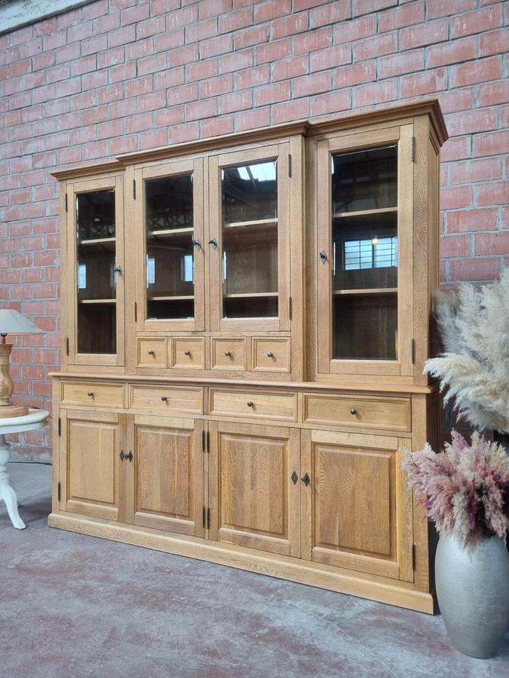 Buffet/vitrine en chêne art:86/26.1, Maison & Meubles, Armoires | Vitrines, Comme neuf, 200 cm ou plus, 200 cm ou plus, 50 à 75 cm