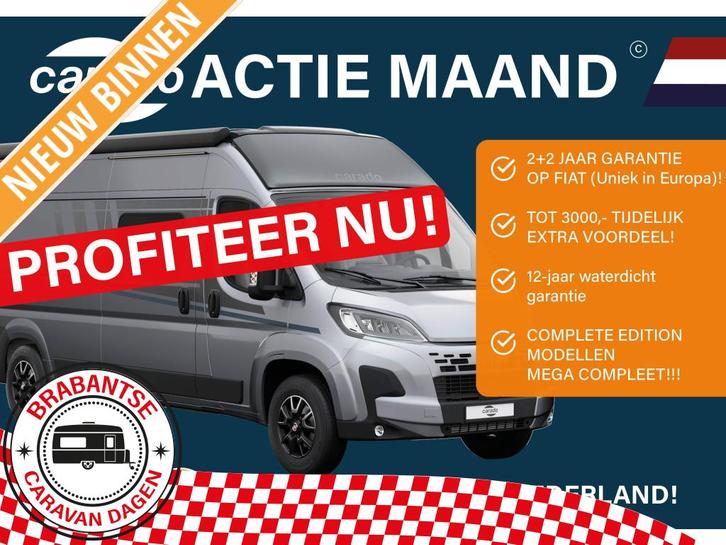 Carado CV 540 PRO AUTOMAAT + ACTIEPRIJS, Caravans en Kamperen, Mobilhomes, tot en met 2, Buscamper of Camperbus, Carado, Diesel
