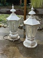 Twee grote tuinlantarens (zeer goede staat), Tuin en Terras, Ophalen, Gebruikt, Staal, Staande lamp