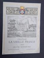 Oud etiket wijn Bordeaux streek. 1952., Verzamelen, Ophalen of Verzenden