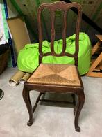 4 houten stoelen met rieten zitting, Huis en Inrichting, Vier, Gebruikt, Bruin, Hout