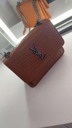 Saint Laurent Sunset Bag – Cognac Croco Leer, Ophalen of Verzenden, Nieuw, Bruin, Handtas