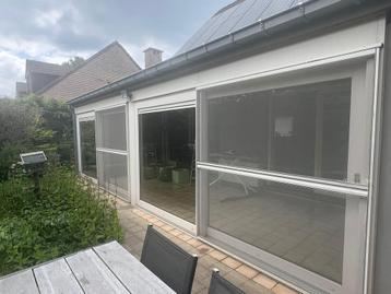 2 PVC schuiframen Rensol met vliegenramen, Doe-het-zelf en Bouw, Ophalen, Schuifdeur, Gebruikt, Kunststof
