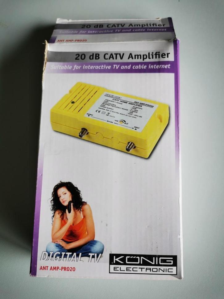 Amplificateur tv digital KONIG ANT AMP-PRO20, Audio, Tv en Foto, Versterkers en Ontvangers, Nieuw, Ophalen
