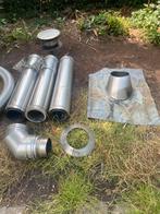 Rookafvoer set voor houtkachel dubbelwandig, Doe-het-zelf en Bouw, Buizen en Afvoer, Ophalen, Inox, 2 tot 4 meter, Zo goed als nieuw