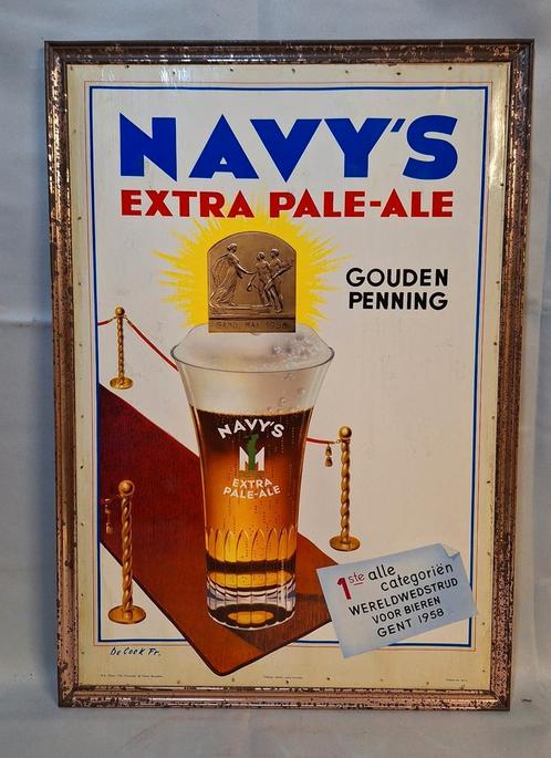Enseigne publicitaire pour café 1959 Navy's Extra Pale Ale, Collections, Marques & Objets publicitaires, Utilisé, Panneau publicitaire