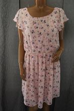 Clockhouse jurk voile met kleine bloempjes roze maat 44, Comme neuf, Clockhouse, Rose, Taille 42/44 (L)