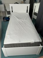 IKEA eenpersoonsbed met boxspring en matras, 90 cm, Eenpersoons, Wit, Zo goed als nieuw