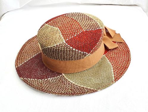 Mooie hoed in gevlochten raffia, Kleding | Dames, Hoeden en Petten, Zo goed als nieuw, Hoed, 56 of 57 cm (M, 7 of 7⅛ inch), Ophalen of Verzenden