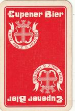 B 1 / KAART BIER EUPENER BIER  ROOD WIT, Ophalen of Verzenden, Zo goed als nieuw, Speelkaart(en)