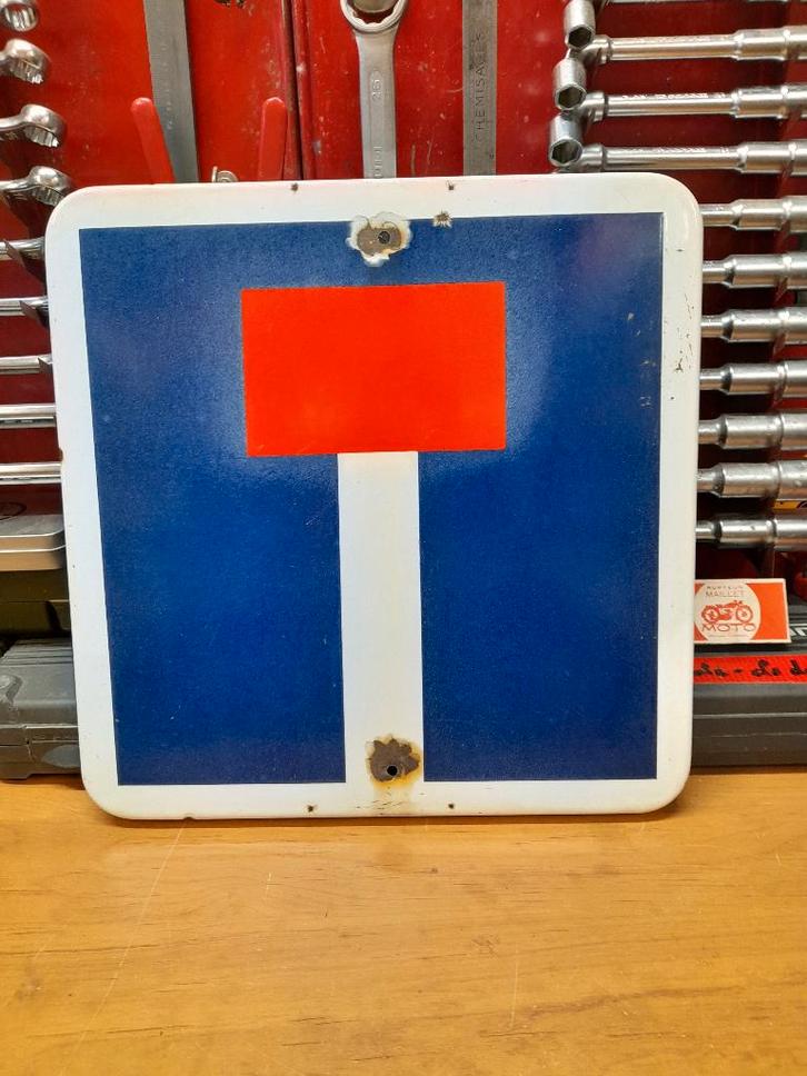 Oud verkeersbord Impasse 35x35 1980, Verzamelen, Merken en Reclamevoorwerpen, Gebruikt, Overige typen, Verzenden