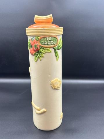 Keramieken Pasta Koker – met “La Pasta” Tekst – Oranje beschikbaar voor biedingen
