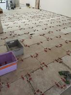 tegels Natuursteen travertin wit + kleiklinker strips, Nieuw, Overige materialen, 60 cm of meer, 40 tot 60 cm