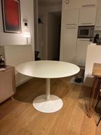 Ronde witte eettafel met tulppoot 110 cm diameter, Ophalen, Gebruikt, Rond, Vier personen