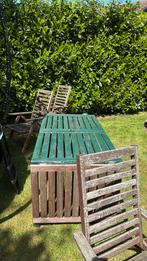 Tafel met 4 stoelen, Ophalen, Gebruikt, Rechthoekig, Teakhout