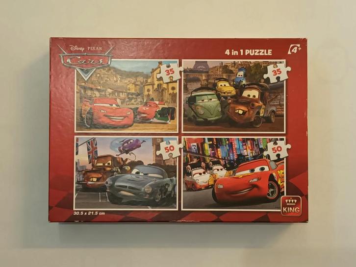 4 in 1 puzzle Disney Pixar Cars, Kinderen en Baby's, Speelgoed | Kinderpuzzels, Zo goed als nieuw, 4 tot 6 jaar, 10 tot 50 stukjes