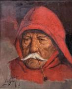 Aimé Van Belleghem (1922-1996): Visser (O/D, 70 x 80 cm, Antiek en Kunst, Ophalen of Verzenden