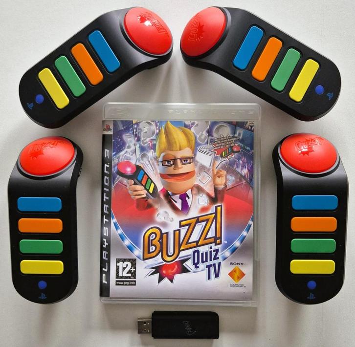 PS3 Playstation 3 Buzz Quiz TV Set €39,95 EUR, Games en Spelcomputers, Games | Sony PlayStation 3, Zo goed als nieuw, Puzzel en Educatief