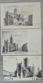 Sint Niklaas kerk Gent oude postkaarten 3 stuks, Ophalen of Verzenden, Voor 1920, Ongelopen, Oost-Vlaanderen