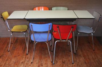 Lichtblauwe - Babyblauwe Verlengbare Formica Tafel / Jaren60 beschikbaar voor biedingen