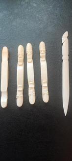 Siervoorwerpen waaronder 4 ivoor mees houder,briefopener, Antiek en Kunst, Ophalen of Verzenden