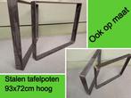2 stalen tafelpoten 93x72cm H in plat staal 80x10 mm - tafel, Ophalen, Tafelpoot, 50 tot 100 cm, Metaal