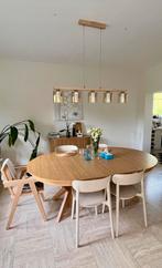 Uitbreidbare eettafel — massief eikenhout, Ophalen, Rond, Zo goed als nieuw, Vijf personen of meer