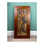 Vintage Teak Houten kader met print, Ophalen of Verzenden