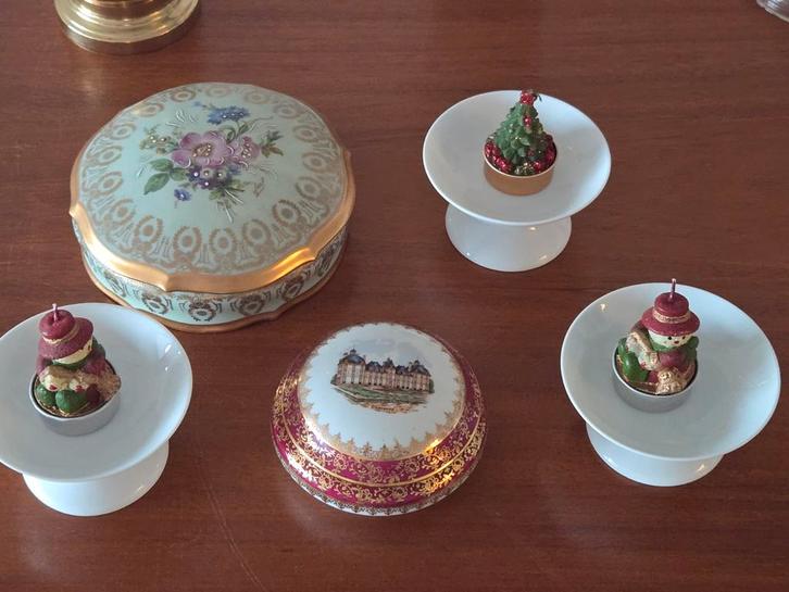 Vijf vintage items van het merk Limoges getekend alle in, Antiek en Kunst, Curiosa en Brocante, Ophalen of Verzenden