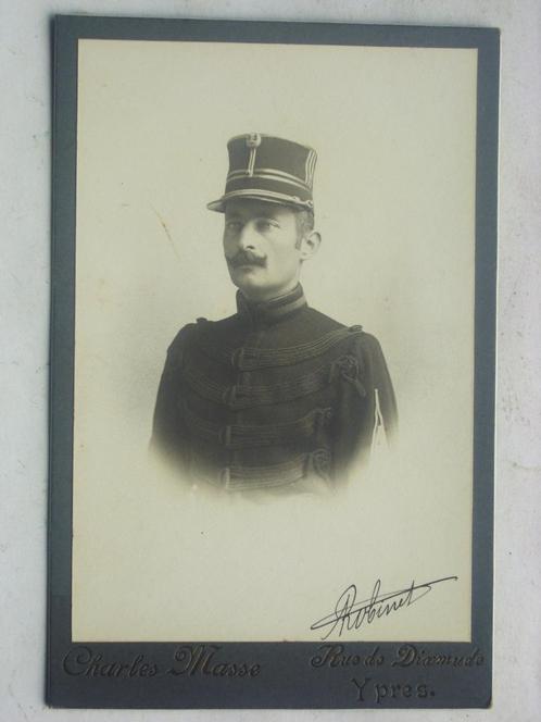 Photo 1901 dédicacée Colonel Robinet École équitation Ypres, Verzamelen, Militaria | Algemeen, Landmacht, Foto of Poster, Verzenden