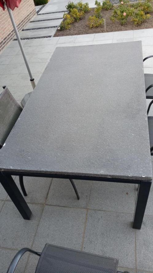 zware tuintafel antracietkleurig, Tuin en Terras, Tuintafels, Gebruikt, Rechthoekig, Metaal, Ophalen