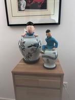 tintin Kuifje vaas blauwe Lotus 44cm Moulinsart pixi, Verzamelen, Stripfiguren, Ophalen, Kuifje, Nieuw, Beeldje of Figuurtje