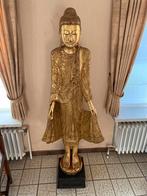 1,8 m hoog verguld houten Zuid Aziatisch beeld, Maison & Meubles, Accessoires pour la Maison | Statues de Bouddha, Enlèvement