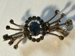 Vintage broche in Victoriaanse stijl, Overige materialen, 4 tot 7 cm, Gebruikt, Blauw
