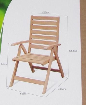 Fauteuil de jardin en bois teck pliable. Neuve. Brico 179€ beschikbaar voor biedingen