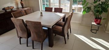 8x Stoelen Feather microvezel beschikbaar voor biedingen